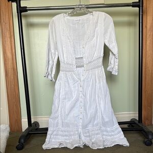 Anthropologie White Women's Dress